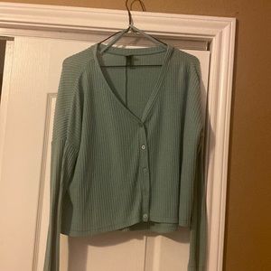 blue long sleeve sweater